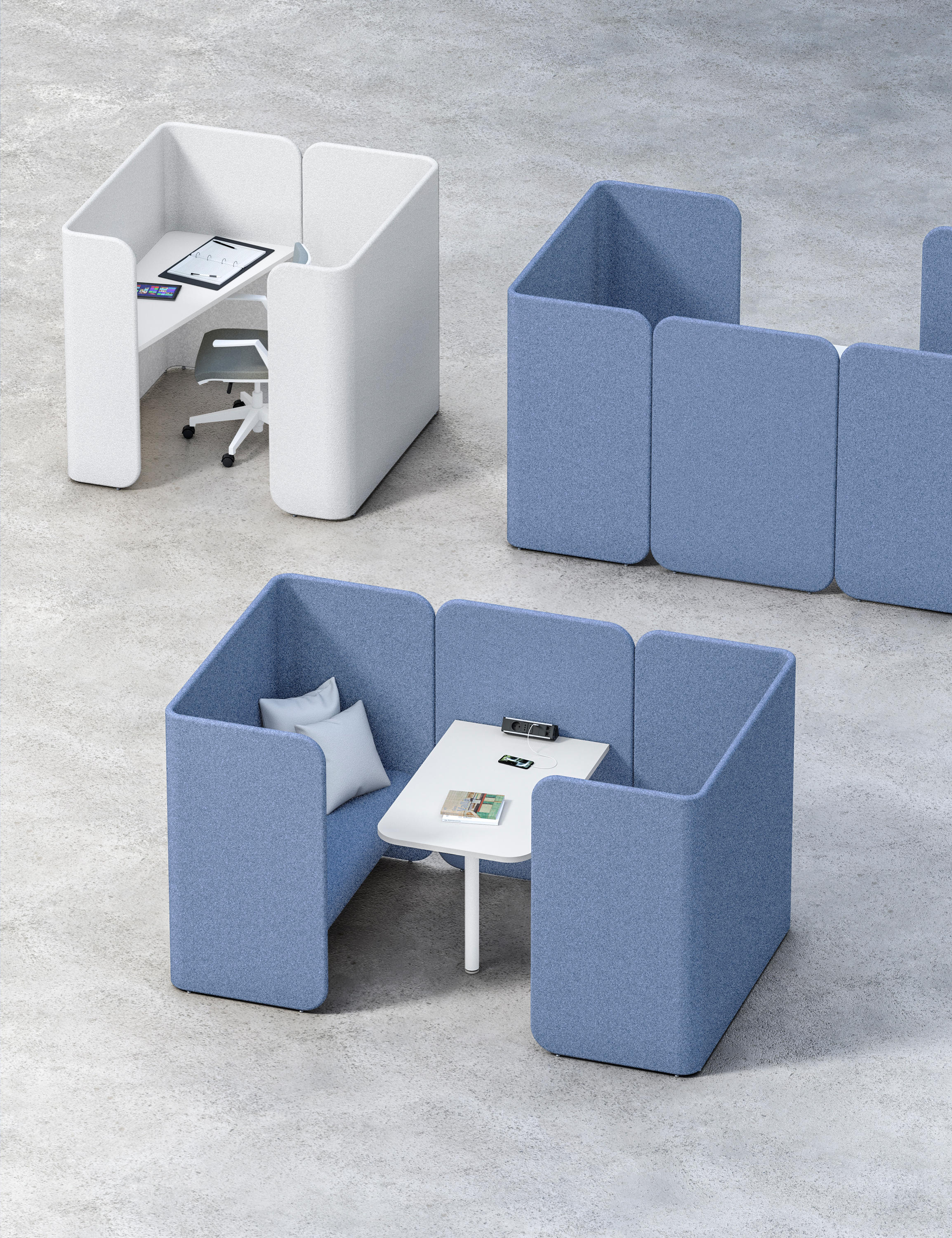 办公屏风|屏风工作站|办公家具|球友会网页版家具|Hug Modular Pods 工作卡位